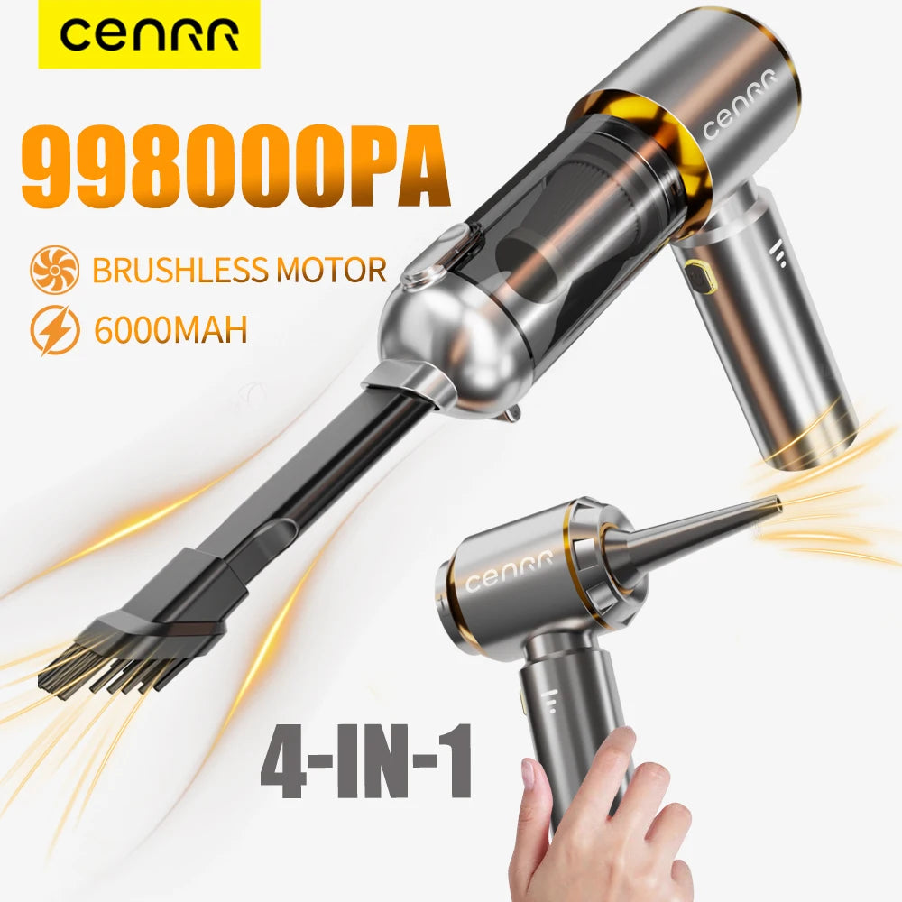 CENRR Powerful Mini Car Vacuum Cleaner 998000PA Cordless Portable Vacuum Cleaner for Home Appliance Handheld Blower Car Cleaner