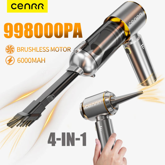 CENRR Powerful Mini Car Vacuum Cleaner 998000PA Cordless Portable Vacuum Cleaner for Home Appliance Handheld Blower Car Cleaner